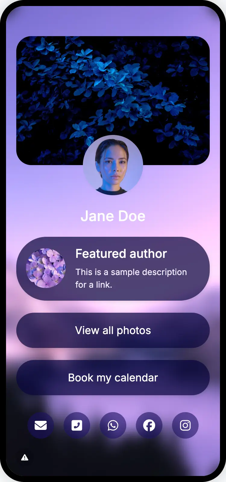 Capture d'écran des exemples de pages bioLINK